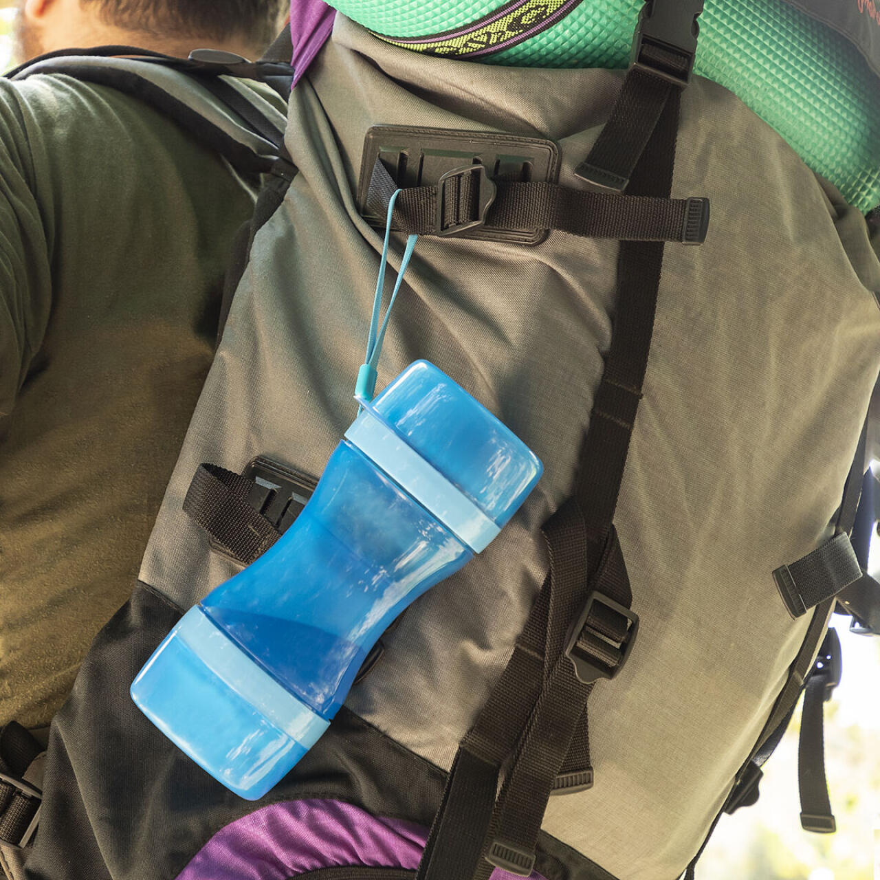 Botella con Depósito de Agua y Comida para Mascotas 2 en 1 Pettap